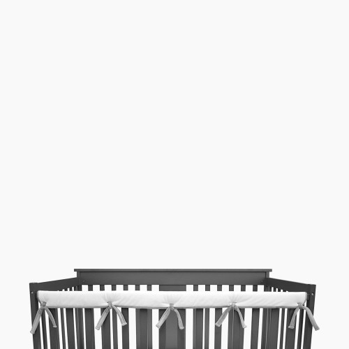 American Baby Company Reversible Crib Rail Cover for Long Rail (Chenille) - Reversible White/Grey