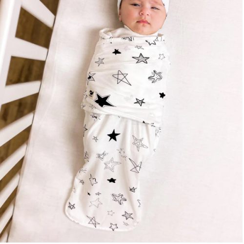 Norani Baby Snugababe Sleep Pod with Arm Inserts - Black and White Stars
