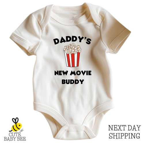 Daddys Movie Buddy Baby Bodysuit - New Dad Announcement Gift