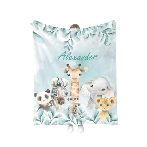 Diyrap Personalized Baby Blanket for Boys,Custom Baby Blanket with Name