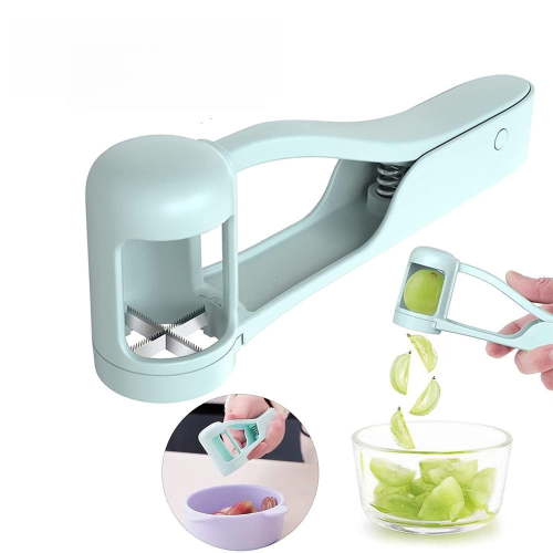 Grape Fruit Slicer Cutter – 4‑Blade Stainless Steel for Grape Tomato Cherry Kitchen Gadget, Salad & Cake Decoration Tool
