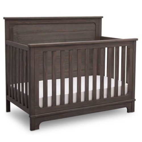 Simmons Kids Slumbertime Monterey 4-in-1 Convertible Crib - Greenguard Gold Certified, Rustic Grey