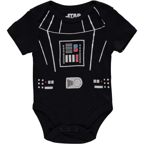 STAR WARS Baby Boys Bodysuit Three Pack - Baby Yoda Baby Clothes - 3pk Grey-brown-black - 6-9 Months