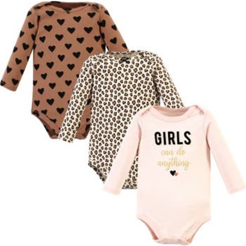 Little Soft Cotton Long-Sleeve One-Piece 3Pk, 9-12M