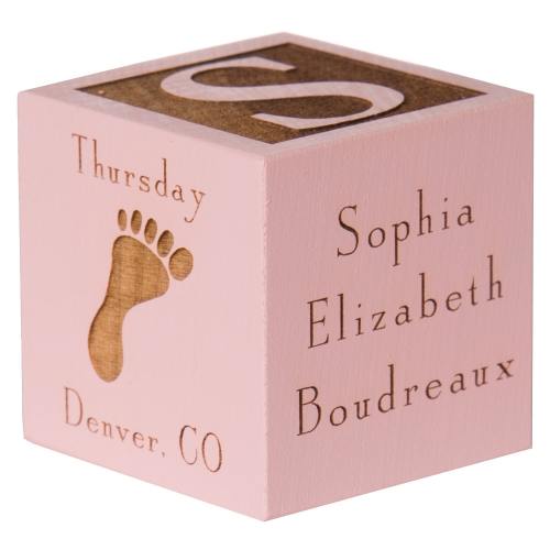 Personalized Baby Block | Custom Baby Cube | New Parents Gift | Wooden Baby Cube | Personalized Baby Gift | Baby Girl Keepsake
