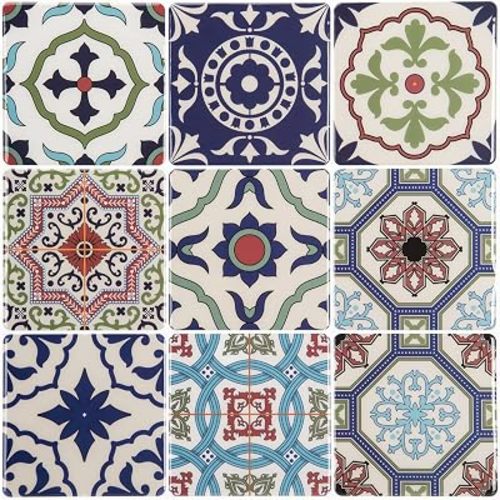 LONGKING Peel and Stick Backsplash Tile Stickers, Pistachio and Blue Tile for Kitchen, Stick on Wall Tiles (10 Sheets)