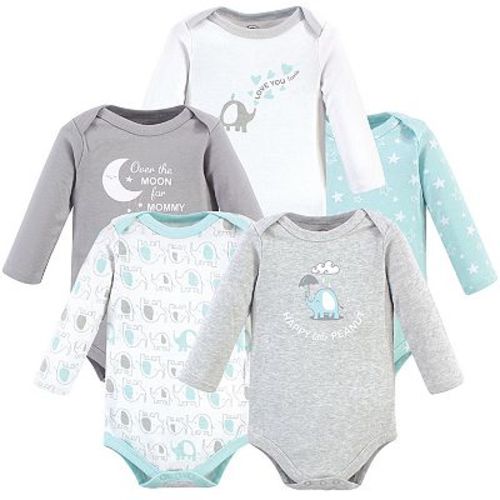 Baby Boy Cotton Long-Sleeve Bodysuits 5pk
