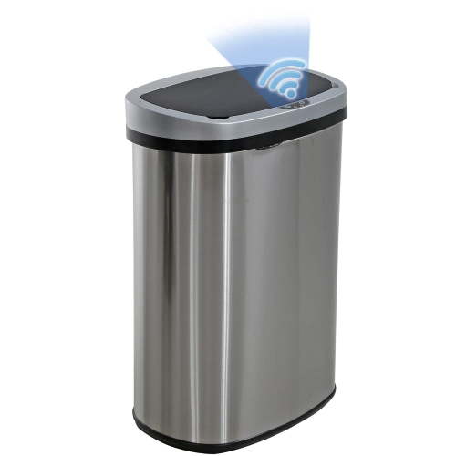 BestOffice, Stainless Steel Touchless Trash Can, 13 Gallon, Sensor