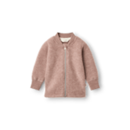 Merino wool fleece jacket | Blush Melange | 6-9mo