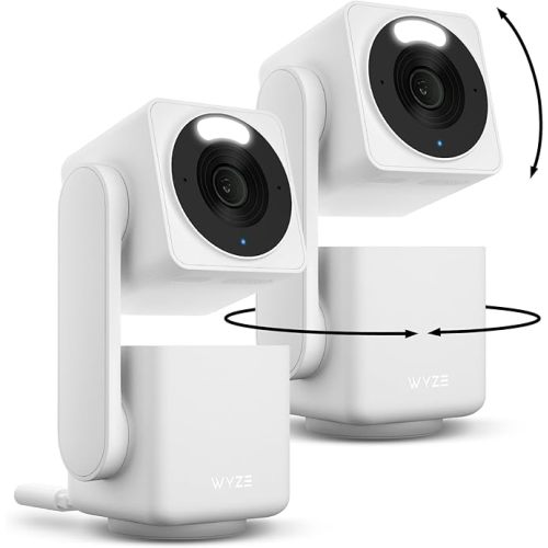 WYZE Cam Pan v4 (2-Pack), 4K Smart Home Security Camera System, AI Indoor/Outdoor Monitor for Baby/Pet/Person/Vehicle, Color Night Vision, 360° Pan/Tilt, 2.4G&5G, Works with Alexa & Google Assistant