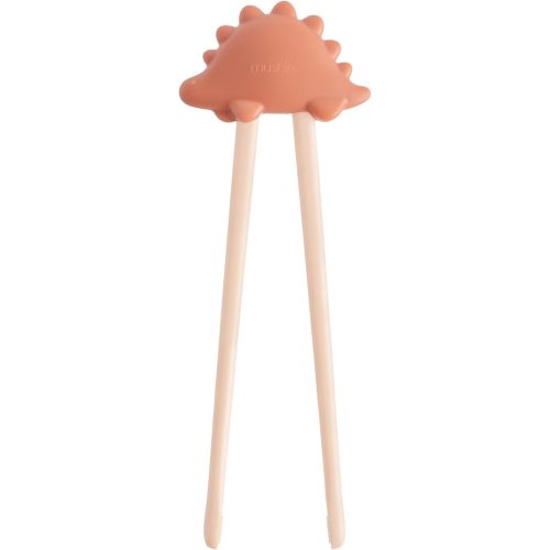 mushie Dinosaur Training Chopsticks for Kids | 7" Reusable BPA-Free Toddler Learning Chopsticks 2 Years+ Long (Rose)