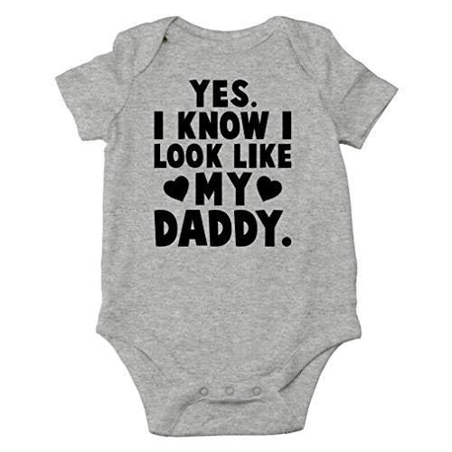 AW Fashions Yes. I Know I Look Like My Daddy Baby Bodysuit Funny Infant Outfit Newborn Girl Boy Clothes