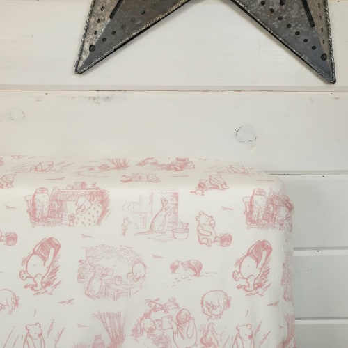 Dusty Rose Pooh Bear Toile Crib Sheet – DBC Baby Bedding Co