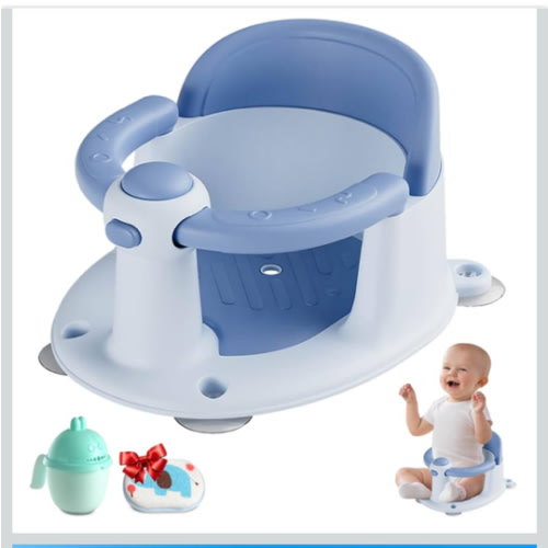 Baby Bath Seat, Baby Bath Seat for 6 Months & Up, Baby Bathtub Seat with Secure Suction Cups, Non-Slip Infant Bath Seat,Blue