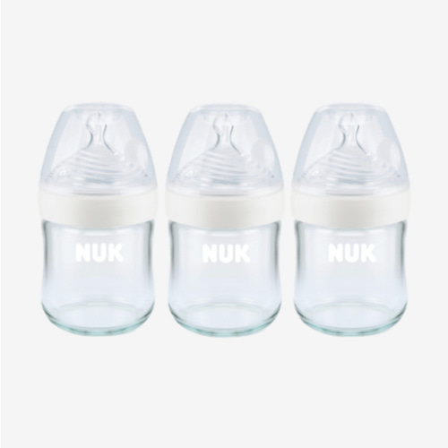 NUK Simply Natural Glass Baby Bottles, 4 oz, 3 Pack