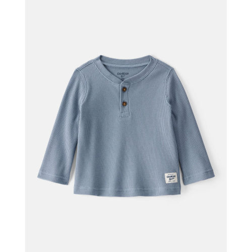 Baby Boy Long-Sleeve Henley Shirt - Blue - OshKosh | Carter's