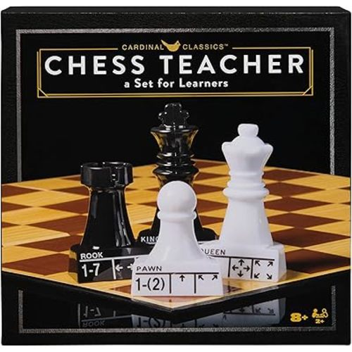 Spin Master Games, Cardinal Classics Chess Teacher, Learn to Play Strategy Board Games for Beginners, Chess Set for Kids, 2 Players, Stocking Stuffer Gift Ideas for Ages 8 & Up