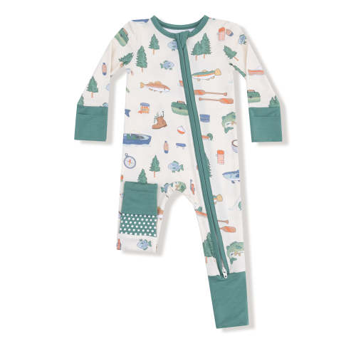 2-Way Zip Romper, Fishing Things
