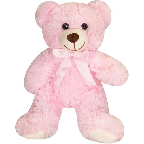 Teddy Bear Stuffed Animal，13.78'' Pink Teddy Bear Plush Toy Cuddly Valentine’s Day Gift for Boyfriend or Girlfriend (Pink)