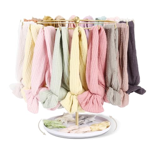 POVETIRE Baby Headband Holder Hair Bow Organizer for Girls,Metal Hair Ties Display Nylon Hairband Storage Head Wrap Stand Hair Accessories Organizer for Newborn Infant Kids