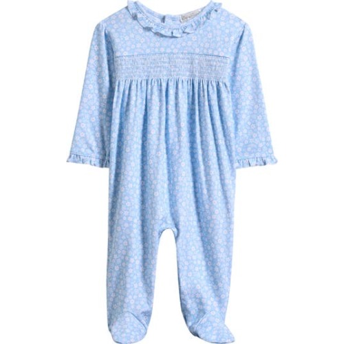 Floral Ruffle Trim Footie, 0-3M