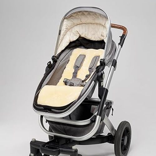Australian Merino Lambskin Stroller Liner/Universal fit, Temperature regulating, Breathable, Easy-Care (Natural)