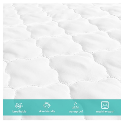 Crib Mattress Protector Sheets Fitted Waterproof Crib Mattress Pad Cover, Noiseless & Machine Wash 100% Absorbent Crib/Toddler Mattress Protector Sheet Quilted, White, 52" x 28"