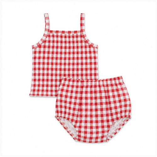Mebie Baby - Gingham Ruched Bloomer Set