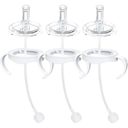 Amazon.com: Sippy Cup Conversion Kit Compatible with Philips Avent Natural Baby Bottles, Soft Straw top and Weighted Ball Sippy Cup Transition Kit with Handles, 8m+ Pack of 3