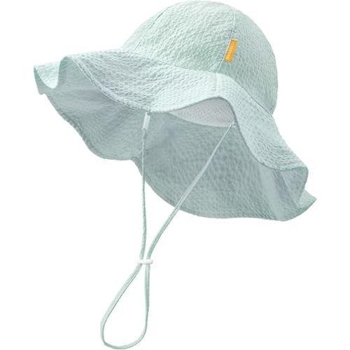 HONGTEYA Baby Sun Hat Toddler Girl Beach Hat Sun Protection Adjustable Outdoor Summer Wide Brim Bucket Hat for Infant Kids