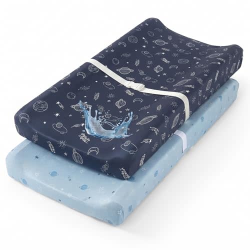 Waterproof Changing Pad Cover 2 Pack Ultra Soft Changing Table Sheets for Girl Boy Diaper Changing Pad Sheet