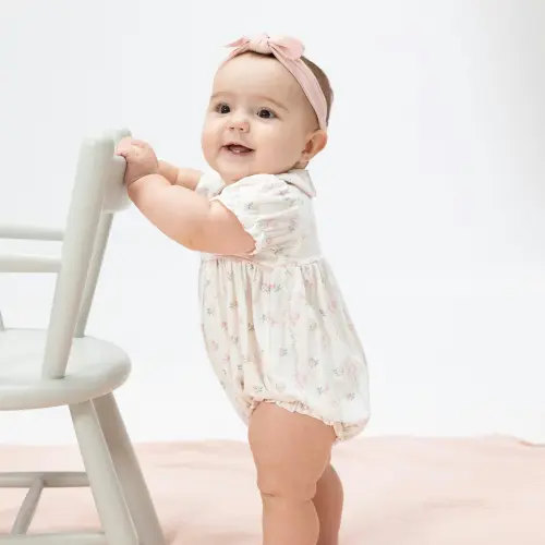 Dainty Buds and Bows - Classic Puff Sleeve Babydoll Bubble