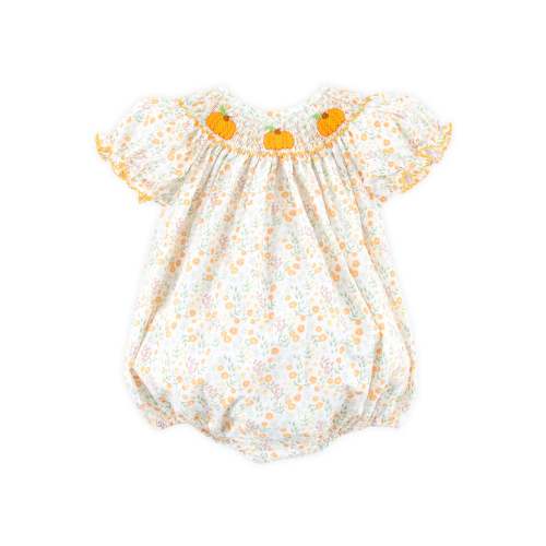 Autumn Petal Pumpkin Smocked Bishop Bubble