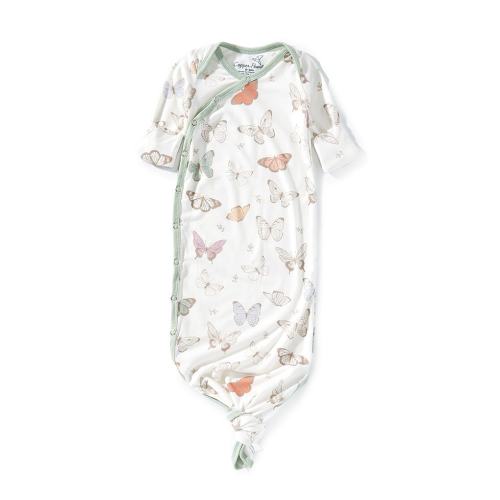Copper Pearl Baby Girls Luna Butterfly Print Long Sleeve Knotted Gown