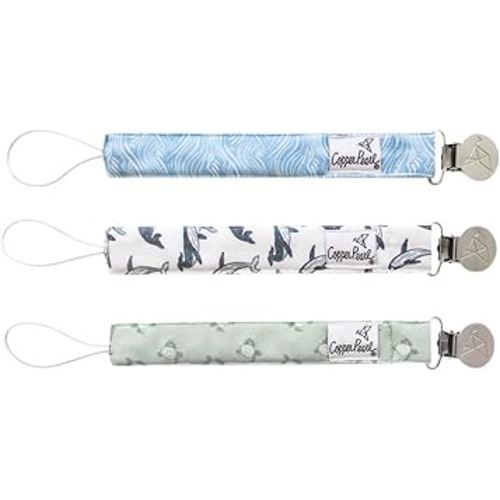 Binky Clip 3 Pack Set "Cove" by Copper Pearl