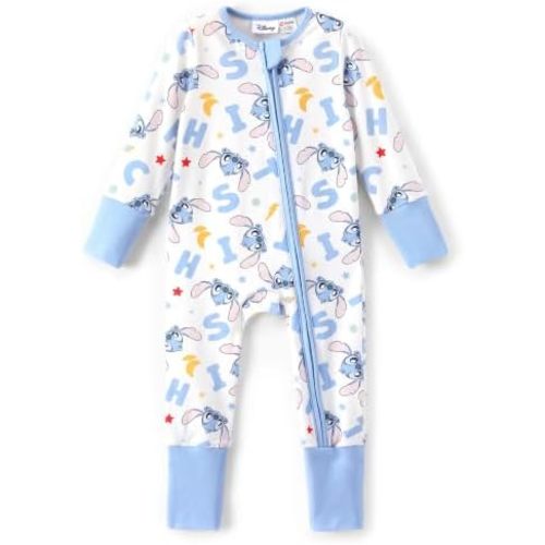 Disney Baby Organic Cotton Zipper Footie Clothes Romper Outfit for Nb-Inf