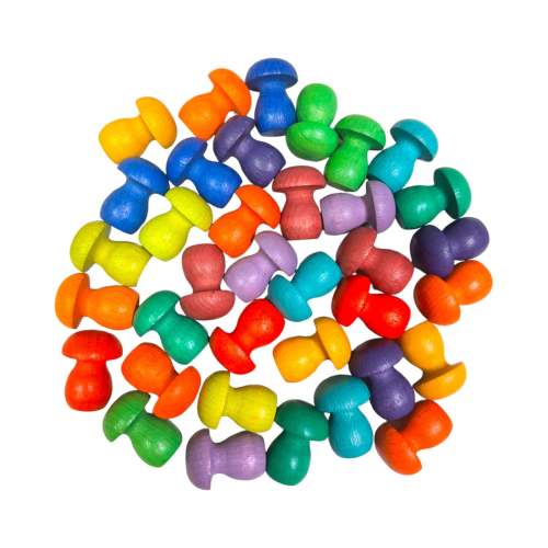 **Pre-order (Ships in 2-3 Weeks)**36 Pieces Colored Wooden Mandala Rainbow Loose Parts