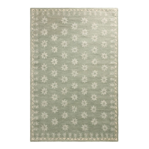 Alice Sage Green Floral Hand Tufted Wool Area Rug