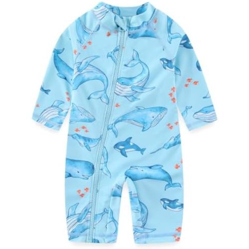 Baby Boy Swimsuit Rash Guard Toddler One Piece Bathing Suit Infant Swimwear UPF 50+
