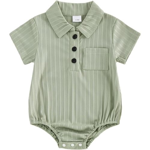 Douhoow Baby Plaid Romper Boys Girls Button Down Bodysuit Long Sleeve Lapel Neck Tops Fall Winter Festival Clothes