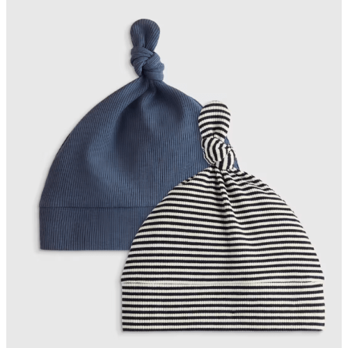 The Softest Rib Hat (2-Pack)  in Blue/Navy Stripe