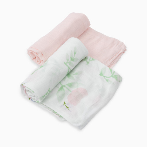Deluxe Muslin Swaddle Blanket 2 Pack - Blush Peony