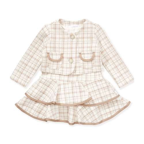 Bonnie Jean Baby Girls Long-Sleeve Plaid Double-Knit Jacket & Matching Sleeveless Drop-Waist Dress
