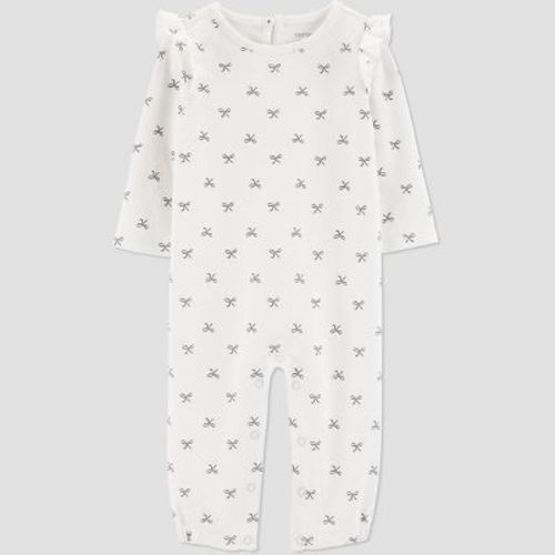 Carter's Just One You® Baby Girls' Bow Long Sleeve Romper - Ivory