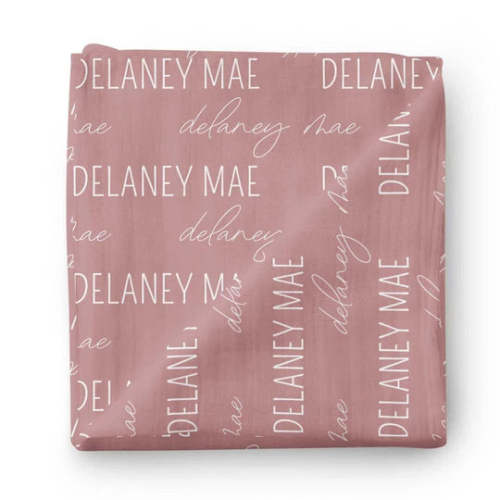 Personalized Baby Name Swaddle Blanket Block & Script – Zumbamboo
