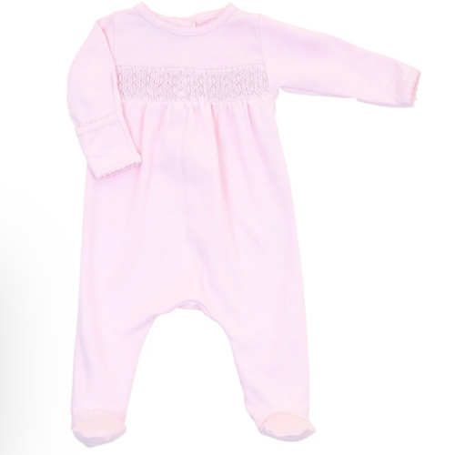 Baby Girl Pink Smocked Footie - Magnolia Baby Pima Cotton