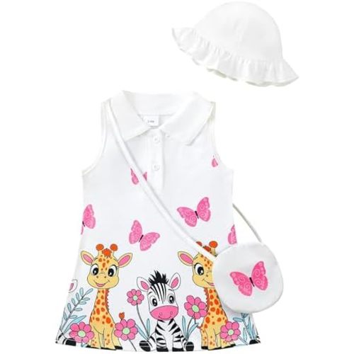 Renotemy Infant Baby Girl Dress Toddler Girl Summer Clothes Outfits Gifts Sport Casual Sundress Polo Dresses for Girls