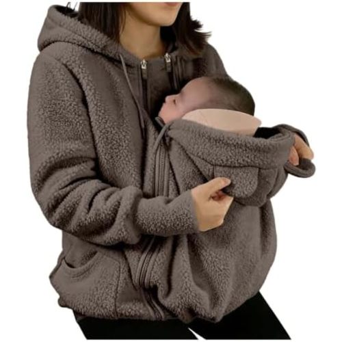 Little Snug Fleece Baby Carrier Jacket Kangaroo Hoodie for Mom and Baby
