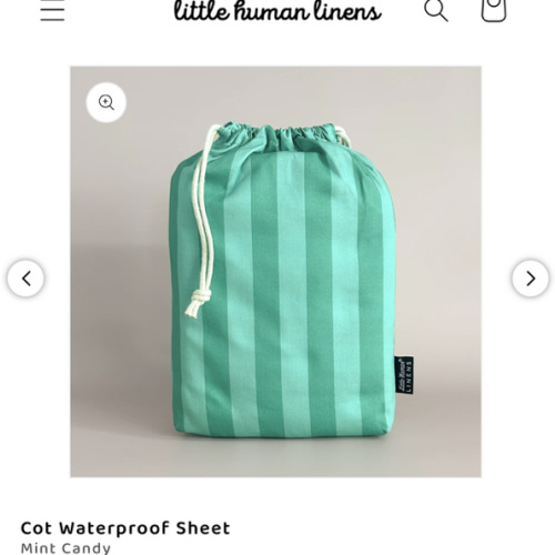 Waterproof Cot Sheet | Mint Candy – Little Human Linens