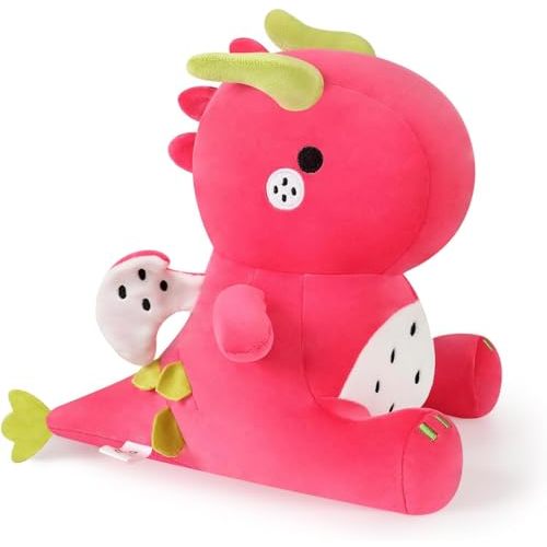 Ditucu Cute Dragon Fruit Dinosaur Plush Dino Stuffed Animal Plushies Toys Soft Dolls Birthday Gifts for Kids Girls Boys Red 10 inch